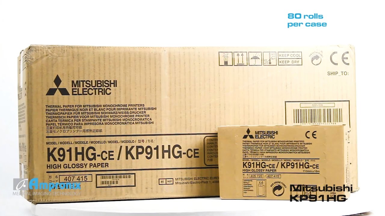 Mitsubishi KP91HG K91HG (4 Rln) Videoprinterpapier Druckerpapier Ultraschallbild
