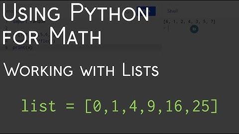 Using Python for Math | Working with Lists in Python | BHNmath