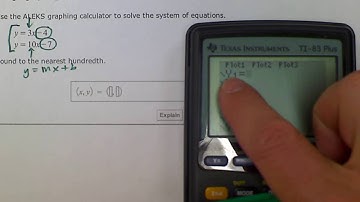 ALEKS: Using a graphing calculator to solve the system of equations (MC)