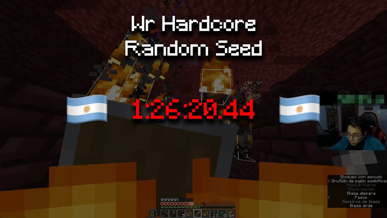 (WR) 1:26:20.44 Minecraft Hardcore Seed Random 🚬🚬🇦🇷 - YouTube