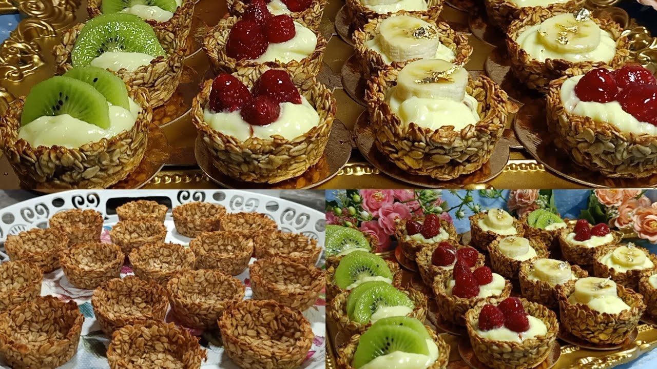 ها الجديد 📣بدون سكر وبدون دقيق بلاطو ديال تحميرة الوجه تارتوليت بالشوفان قمة في البنة بأبسط طريقة