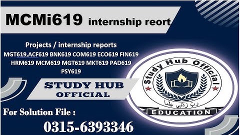 MCMi619 internship report
