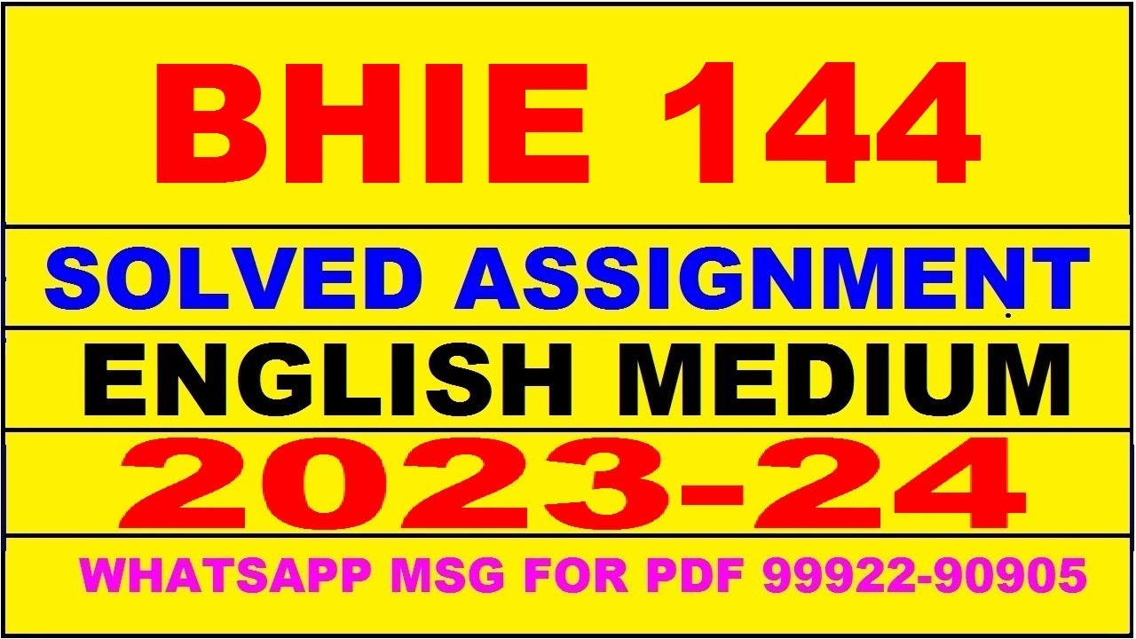 bhie 144 assignment in english