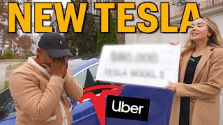 Surprising Uber Driver w/ Money for NEW Tesla!