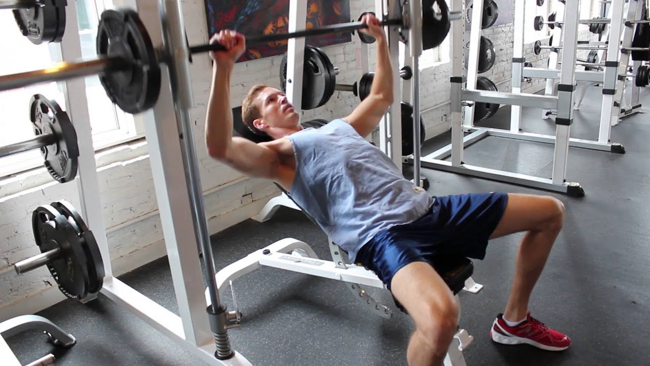 Smith Machine Incline Bench Press Chest Exercises for