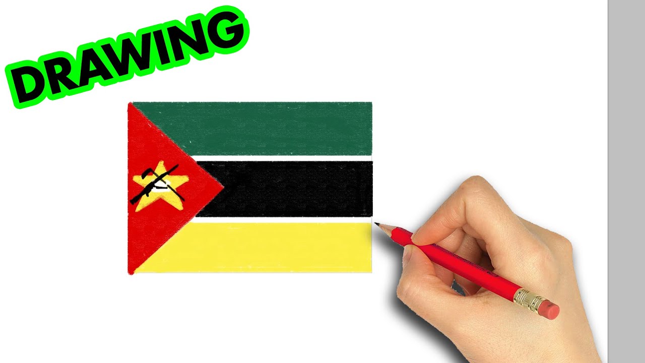 how to draw Mozambique flag | Art therapy