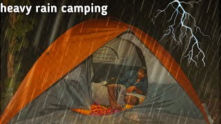 heavy rain clamping in forest || night camping in jungle