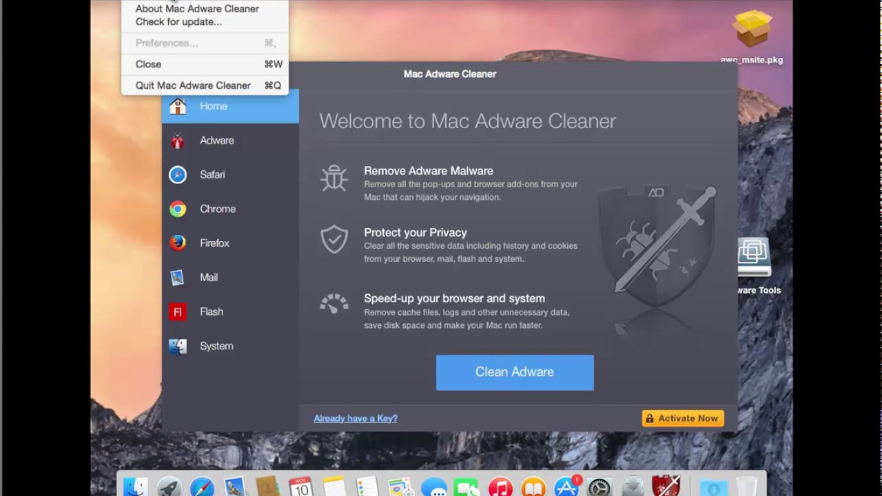 get rid of mac cleaner on i max