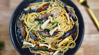 This is so delicious, we make it every week! Miso Mushrooms Pasta in under 20 minutes!