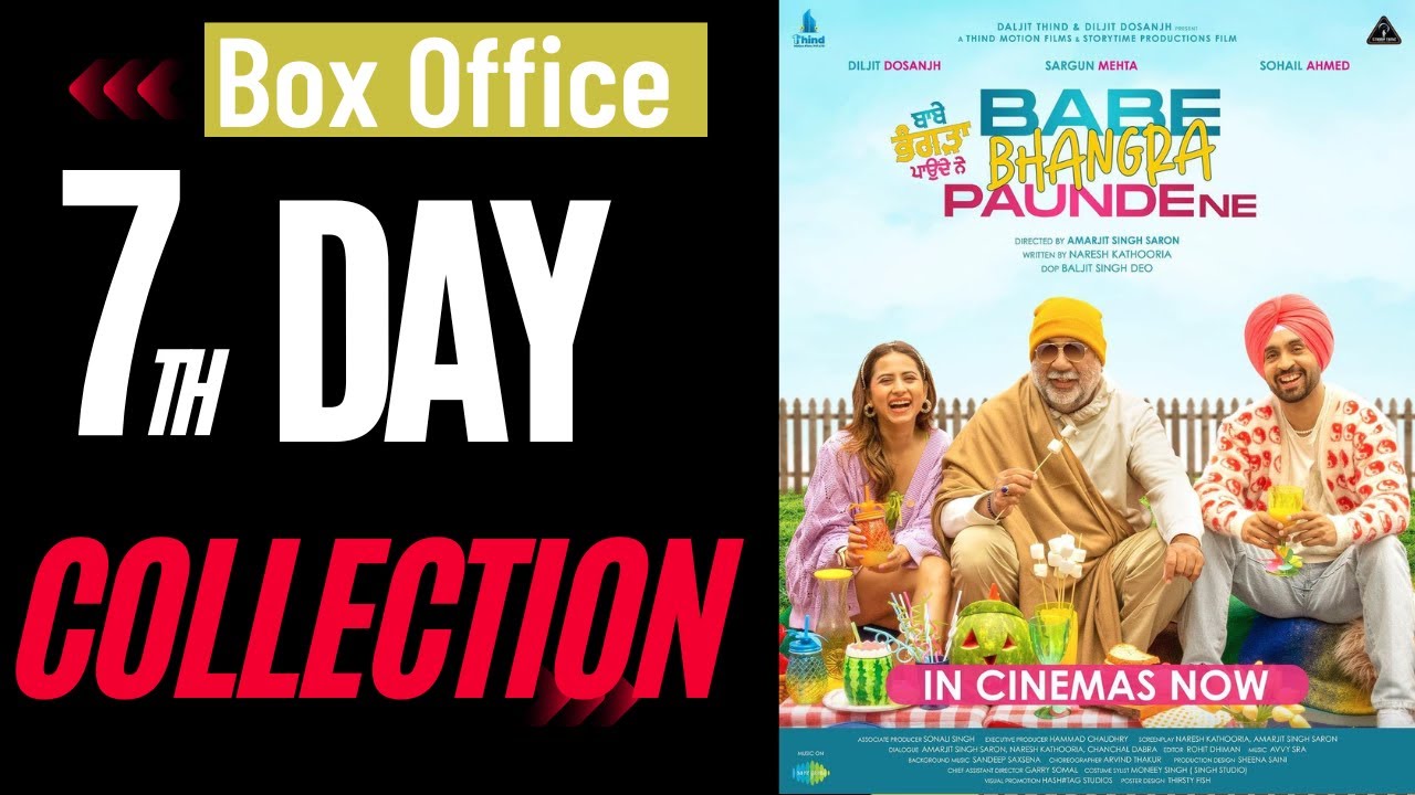 Babe Bhangra Paunde Ne | Day 7 Collection | Diljit Dosanjh, Sargun Mehta and Sohail Ahmed| Pollywood