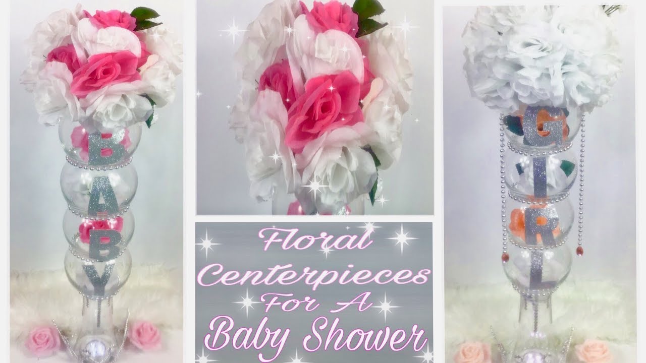 baby shower flower centerpieces girl