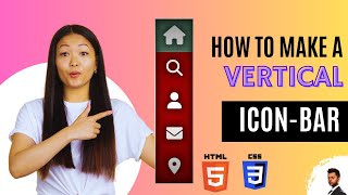 How to make VERTICAL ICON BAR: A Step-by-Step Guide using HTML CSS | #AdiCodeHub