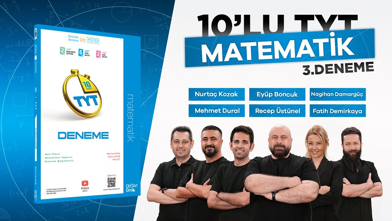 ÜÇDÖRTBEŞ YAYINCILIK 10'LU TYT MATEMATİK DENEMESİ 2026 - 3.DENEME