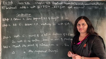 Q3 ex10.3 |  construct triangle ABCwithBC=7.5cm,AC=5cm| class7 chapter10" practical geometry " ncert