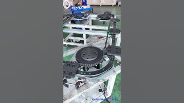 The conveyor system features a customized ten-station rectangular chain annular guide rail conveyor