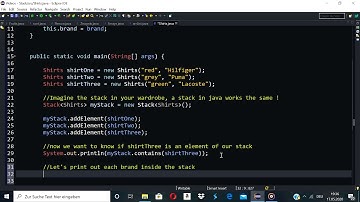 Stack with objects in Java (2020)