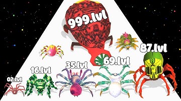 Spider Evolution Runner 3D - Full Gameplay Insect Evolution Run (MAX LEVEL, FROM 1 to 100 LVL)