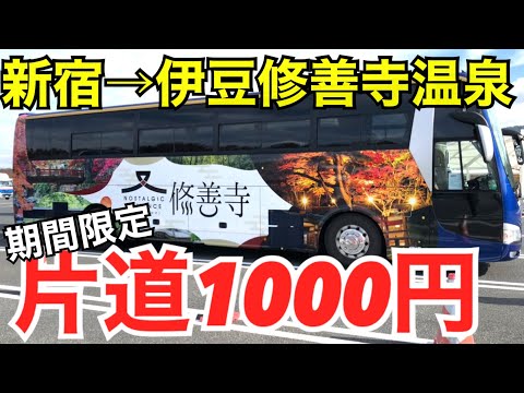 伊豆旅行　修善寺 まで新宿から1000円バスで観光　ノスタルジックロマン修善寺 紅葉 桂川 隠れパワースポット観音洞の大岩