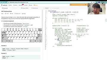 Leetcode Python - Easy - Keyboard Row (Linear - Single Pointer)