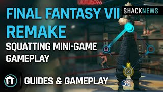 Final Fantasy 7 Remake - Squatting Mini-game Gameplay