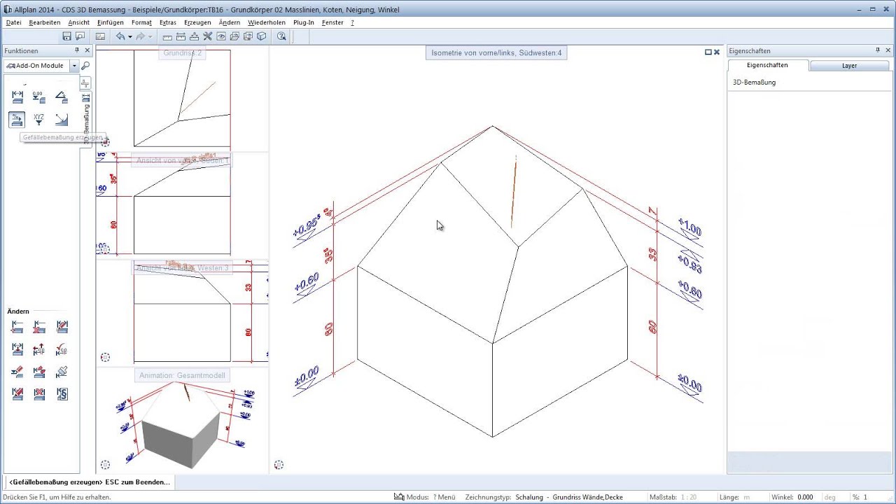 Allplan Add On 3D Bemassung - Grundkörper - YouTube