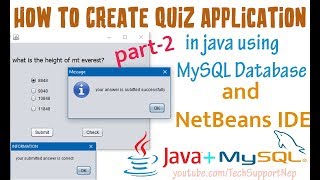 How to Create Quiz Application in Java Using MySQL Database? [Part-2] [With Source Code]