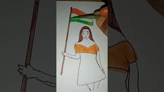 Indian flag🇮🇳 colour drawing🥰 #uniqueartist