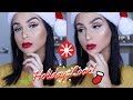 Classic Holiday Makeup Look ⎜Wing Liner &amp; Red Lips