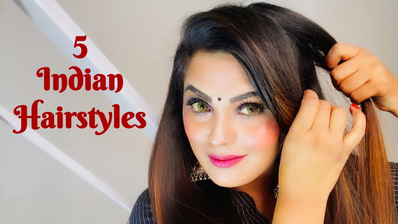 5 EASY & QUICK Hairstyles for INDIAN Dress |Kurti, Suit Salwar, Saree  Hairstyles |Simple hairstyles - YouTube