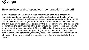Resolving Construction Invoice Discrepancies
