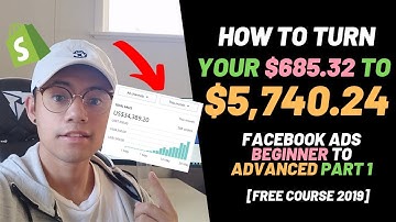 Facebook Retargeting Ads From $685.32 To $5740.24 | Free Shopify Course 2019  [Part 1]