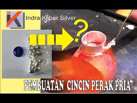 Pembuatan cincin perak pria untuk mengikat batu biru dengan fenomena  Cat eye...#silver