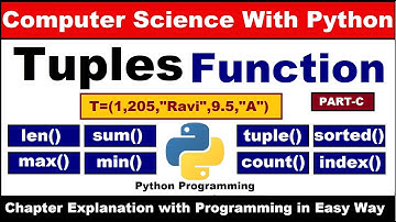Tuple Functions| Class 11 Tuples in Python | Computer Science । Part -3