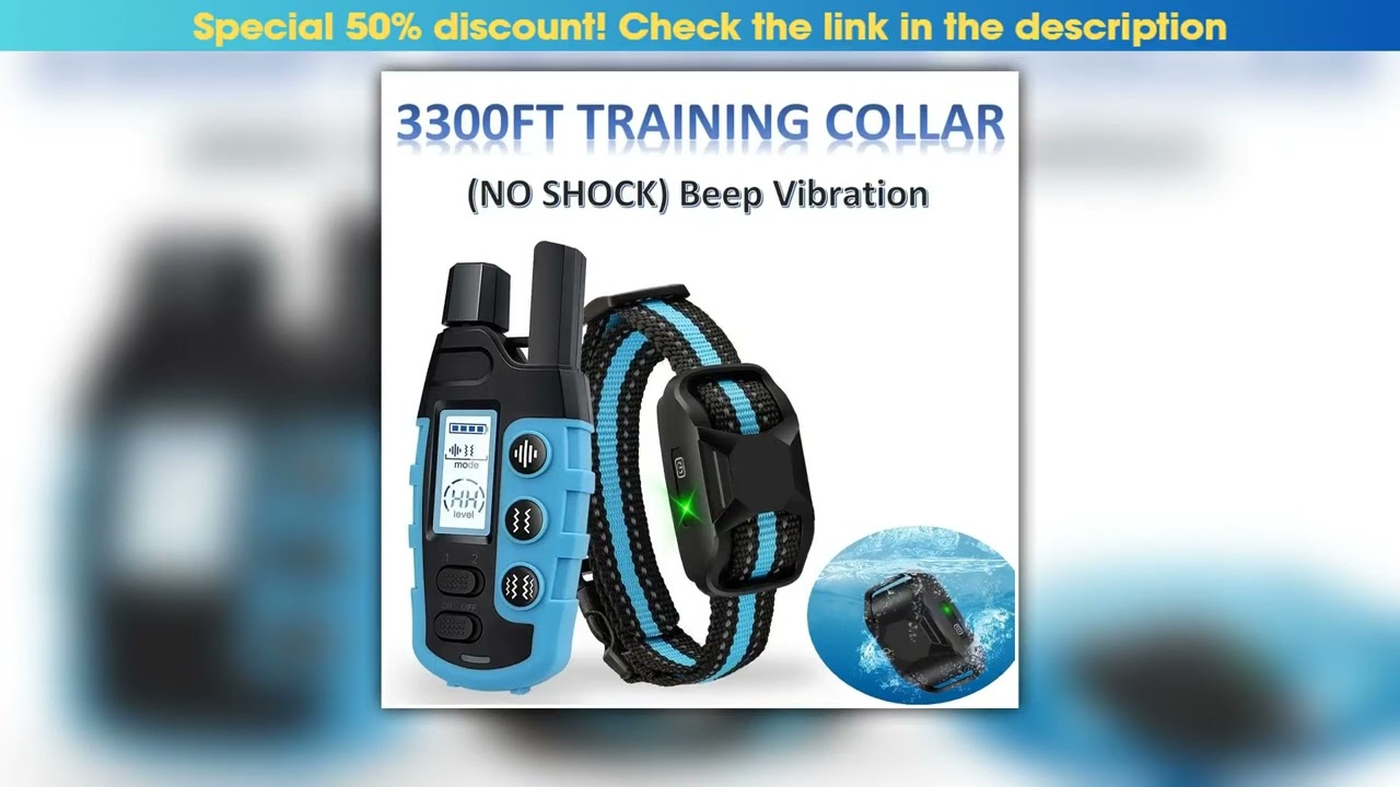 No Shock 3300Ft Dog Training Collar with Remote Rechargeable Waterproof E Collar with Beep