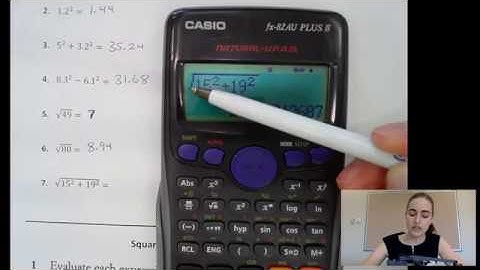 Squares and Square Roots in the calculator