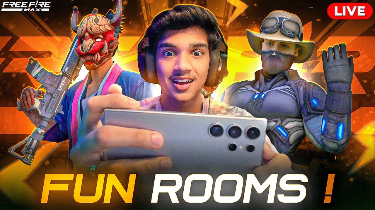 FUN ROOMS👑| 4 V 4🔥| CHALLENGE IN S24 ULTRA📱 | FREE FIRE LIVE TELUGU # ...