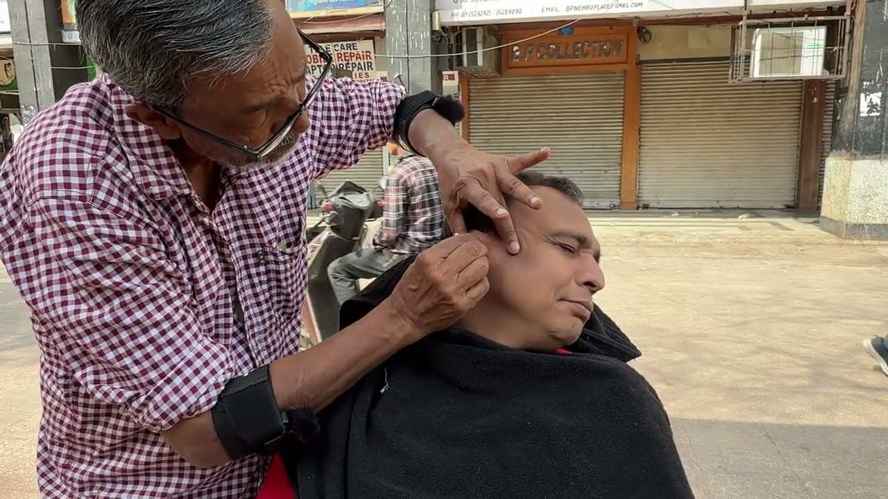 Ear Cleaning Massage First Time By Waris Barber l Relaxing Head Massage