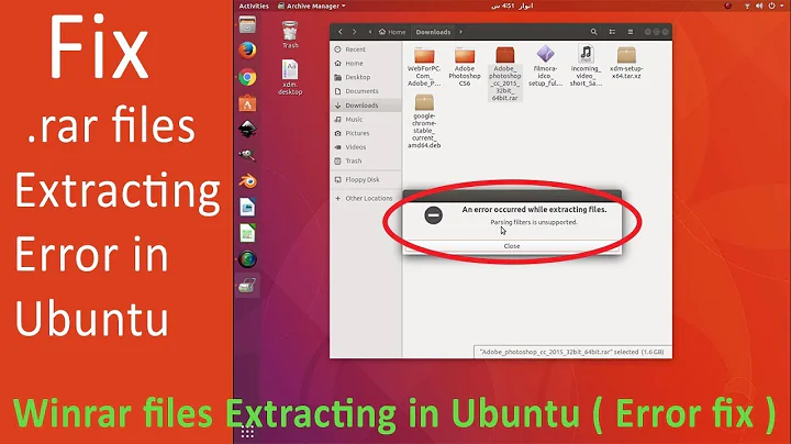 Fix Error "Parsing Filter is Unsupported" in Ubuntu | Extract RAR archive | Urdu Hindi