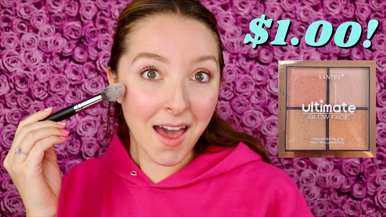 AMAZING $1 MAKEUP! | Santee The Ultimate Glow Face Highlighter Palette Swatches & Review | ShopMissA