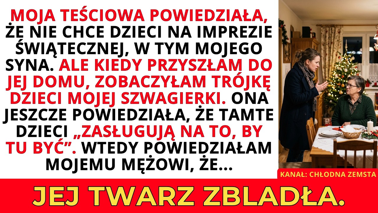 Stałam w progu salonu z barszczem w rękach i patrzyłam na tipi, małe krzesełka i kompot ze słomkami. Dzieci mojej szwagierki biegały po perskim dywanie, a moja teściowa śmiała się i klaskała. Rano...