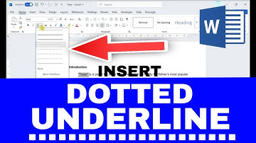 How to do a DOTTED UNDERLINE in Word