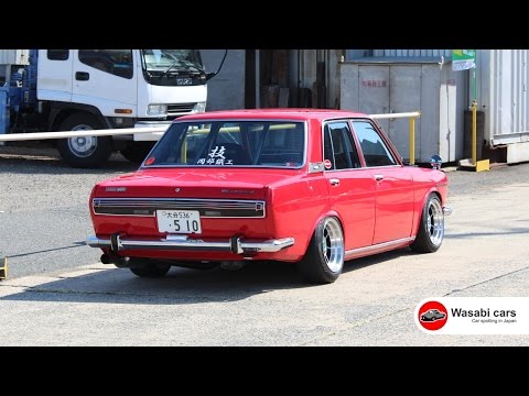 a-gang-of-old-school-nissan-skylines,-datsun-bluebirds-&-fairladys