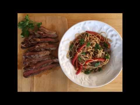 steak-recipes,-grilled-steak-with-red-wine-and-thai-steak-with-noodles