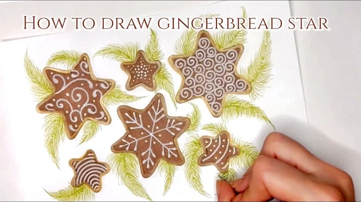How to draw gingerbread star ⭐ Zentangle Christmas Star  ⭐ Christmas gingerbread drawing