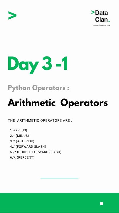 Mastering Arithmetic Operators in Python | Data Science Simplified # ...