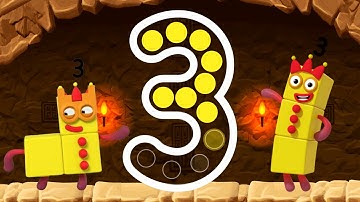 Numberblocks 3 Number Magic Run - Meet the Number Three with Numberblocks | CBeebies Go Explore Game