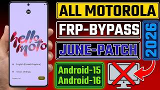 🔥 All Motorola FRP Bypass Android 15-16 | Motorola Gmail Lock Remove | No PC 2026 | New Trick 🔥