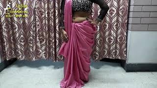 Silk Saree D Like A Stoll. Party Saree D Perfectly.hotsaree Wearing Style In Dessi Aunty