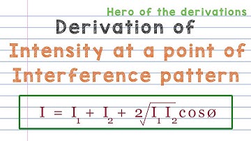 Derivation of resultant intensity at a point in the interference pattern •  HERO OF THE DERIVATIONS.
