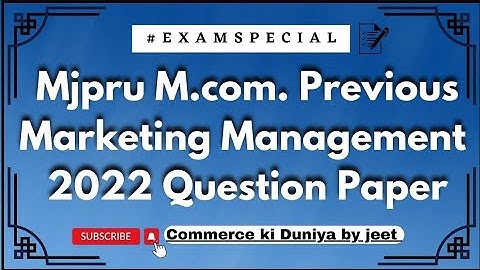 Mjpru M.com. Previous Marketing Management Question Paper #mjpru #examspecial #mcomstudents